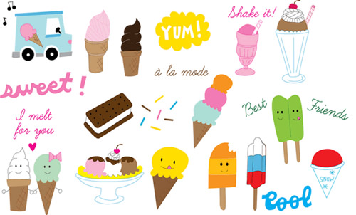 ice cream stickers