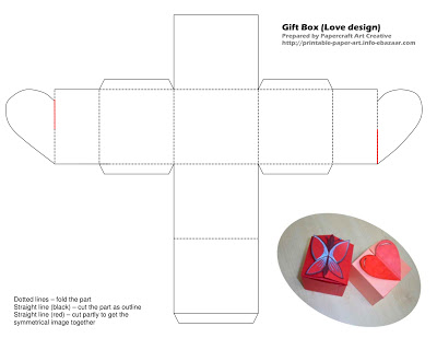 heart gift box template for candy printable tip junkie