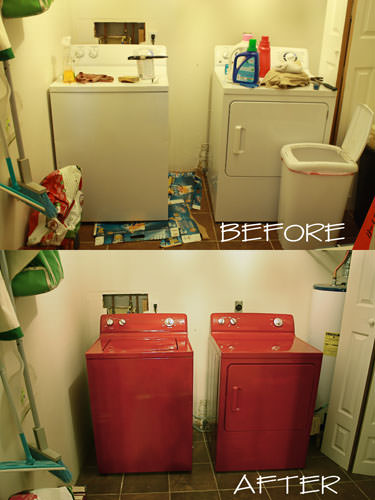 Before and After washer and dryer