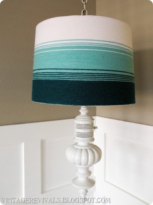 DIY Yarn Ombre Lamp Shade Tutorial