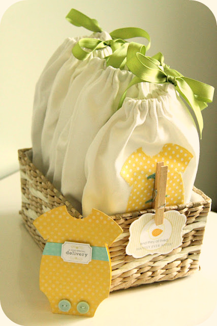 Basket of Baby To-Go Pouches Tutorial a great homemade gift