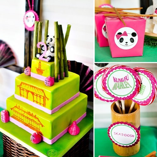 Pink & Green Kung Fu Panda Birthday Party 