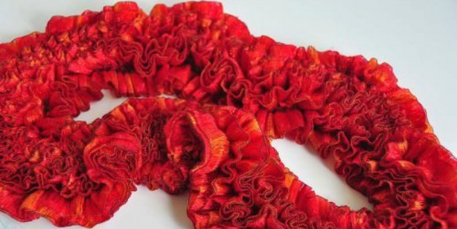 lei ribbon knitted scarf