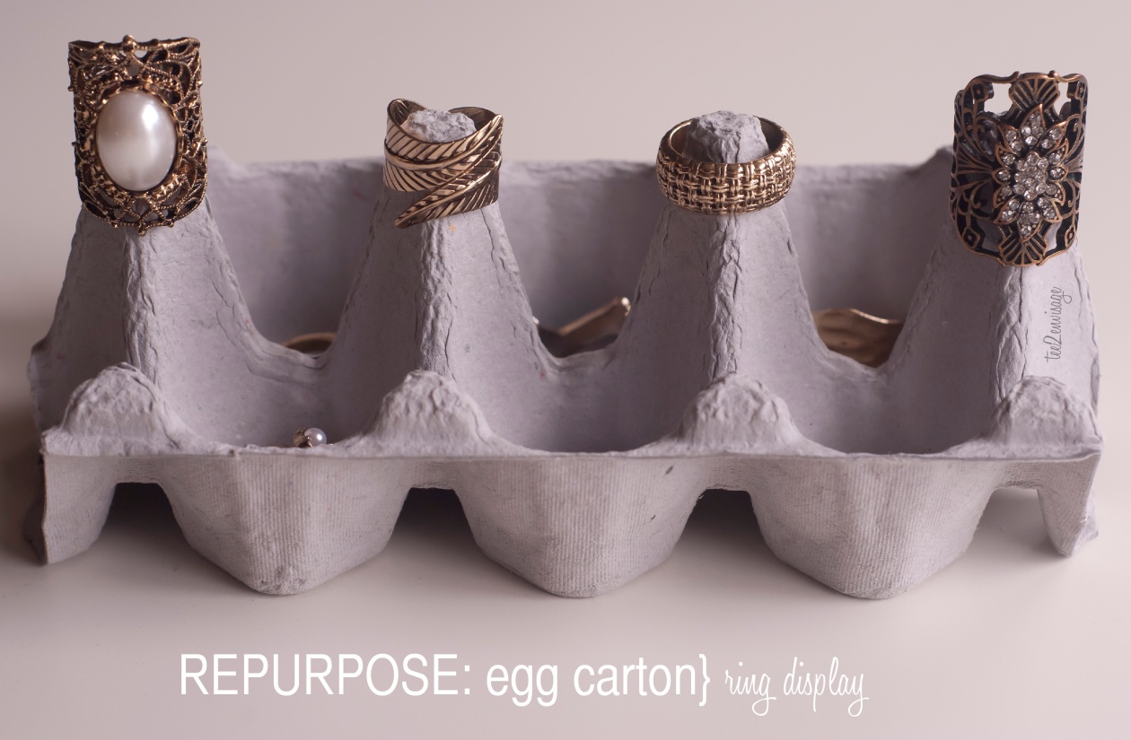 Repurpose Egg Carton Ring Dislay