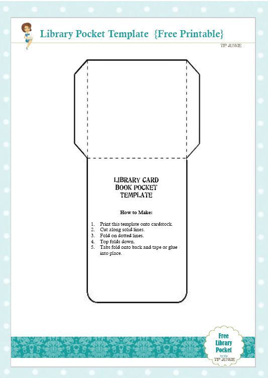 Free Library Card Book Pocket Template Printable – Tip Junkie