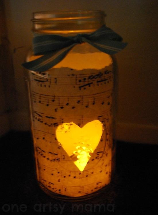 DIY Sheet Music Mason Jar Centerpieces Tip Junkie