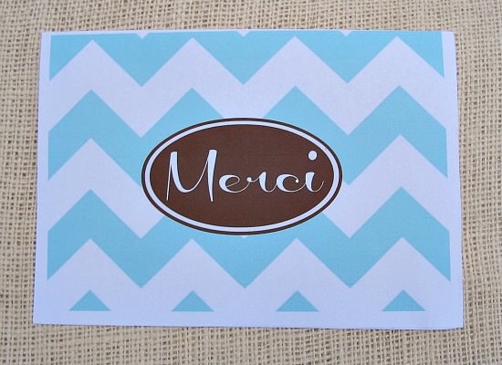 Free Printable Merci Thank You Notecard- The Creativity Exchange