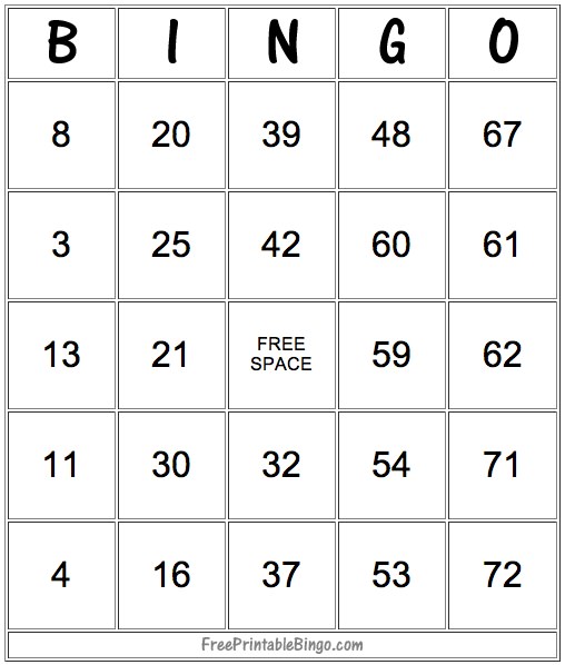 49 Printable Bingo Card Templates – Tip Junkie