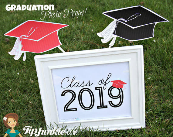 graduation cap photo prop and yard sign free printables tip junkie