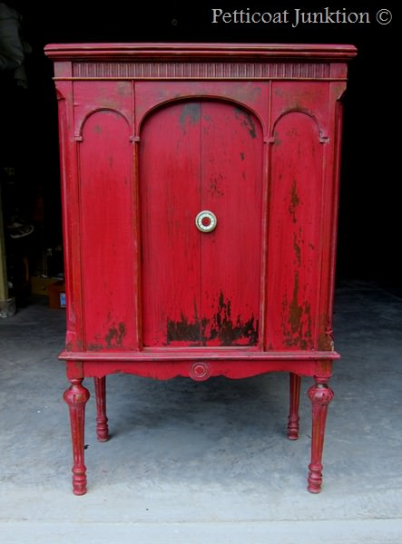 tricycle red radio cabinet