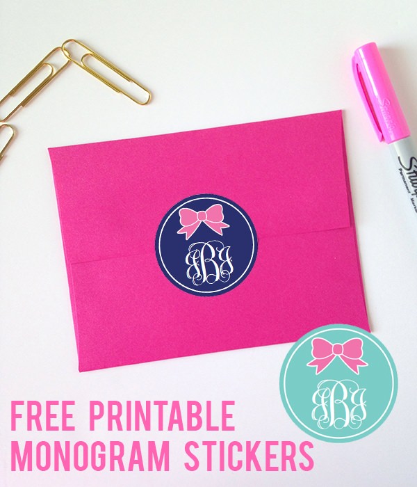 Free Printable Monogram Stickers Tip Junkie