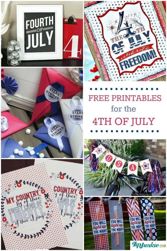 26 Free July 4th Printables {decor, gifts, party, activities!} – Tip Junkie