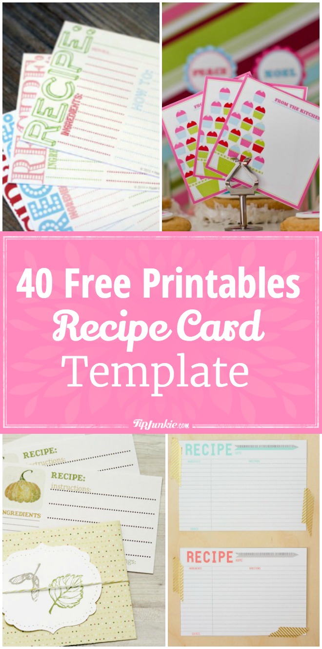 40 Recipe Card Template and Free Printables