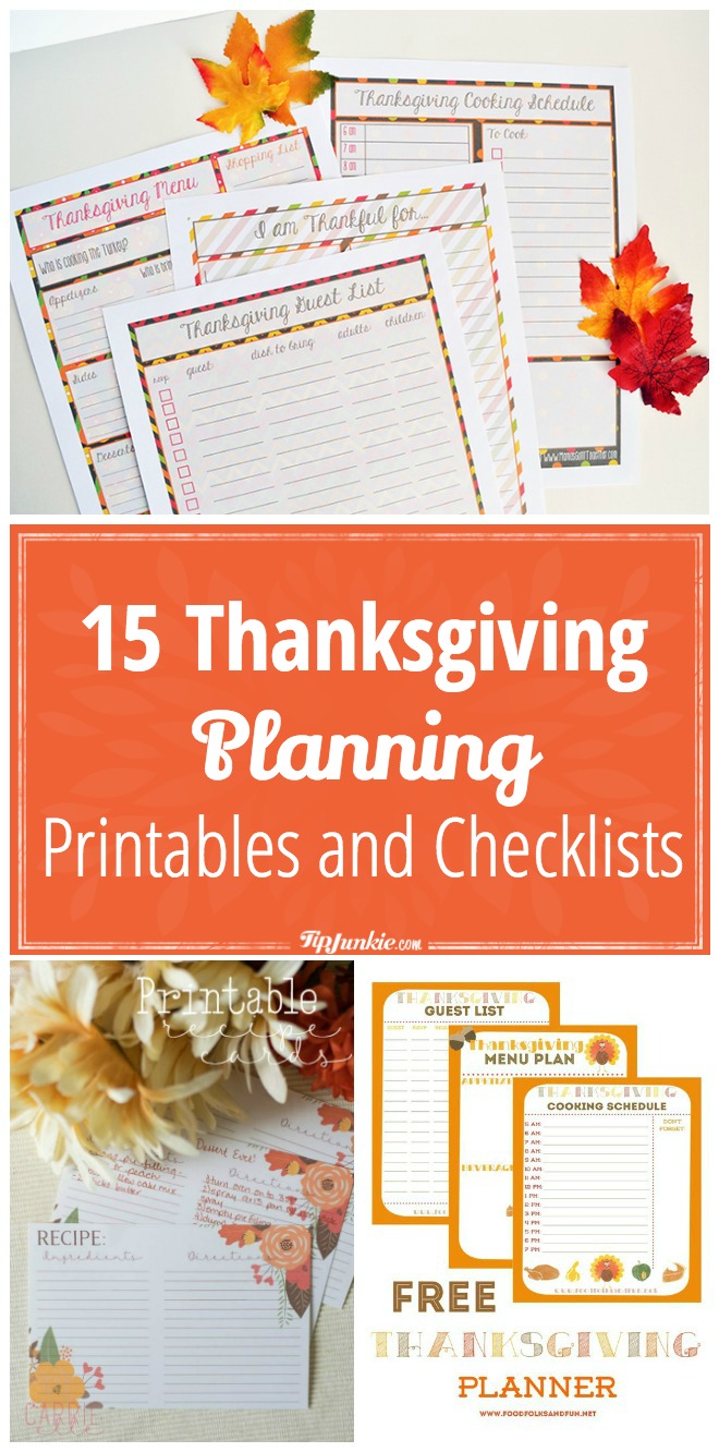 15 Thanksgiving Planning Printables and Checklists