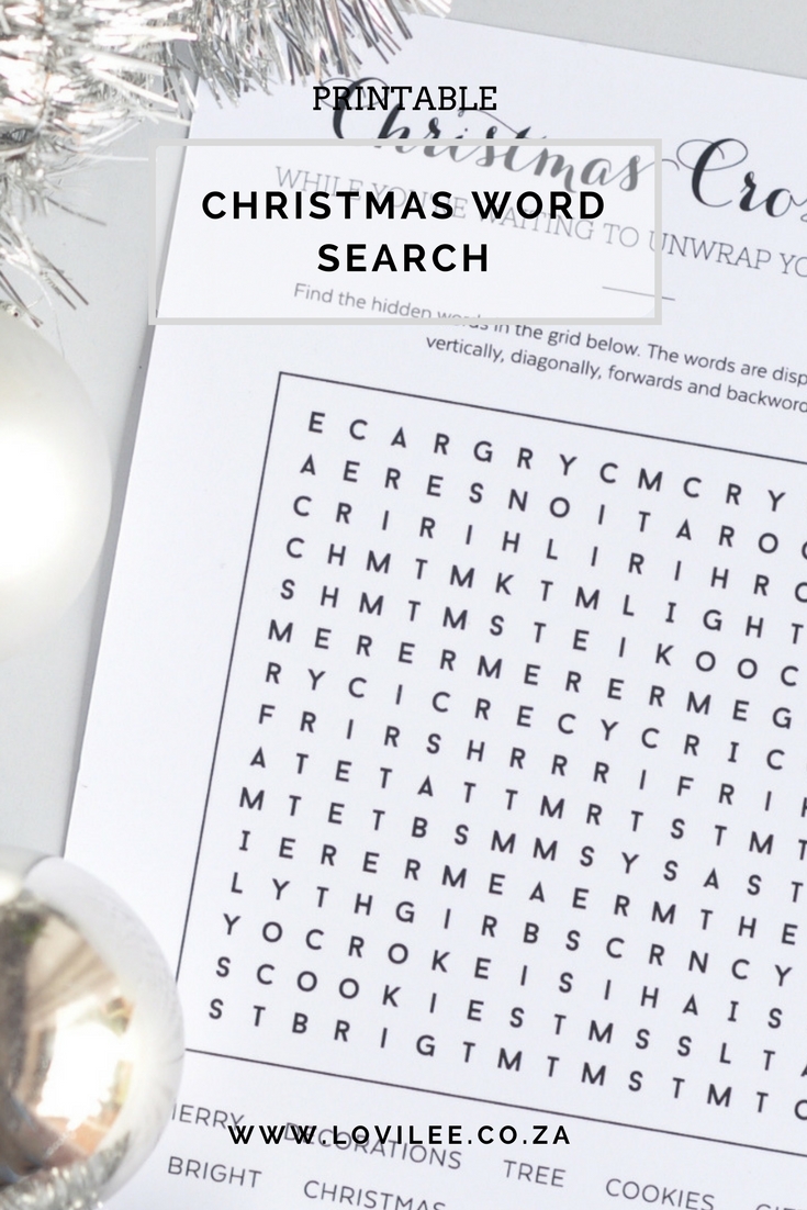 Word Search Christmas Game