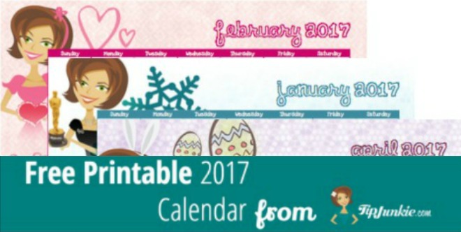 2017 free printable calendar