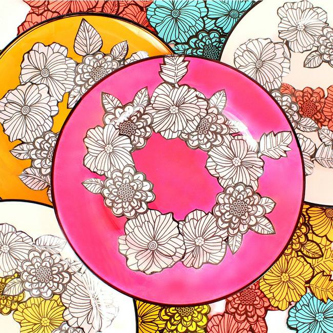 Adult Coloring Book Dishes