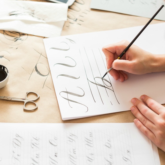 9 Free Hand Lettering Practice Sheets