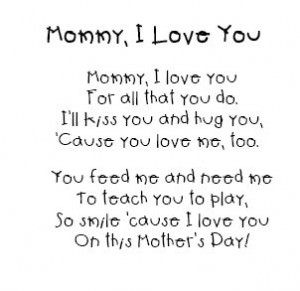 Mommy I love you Poem