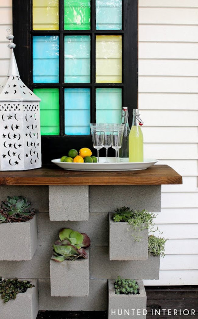 Concrete Block Planter