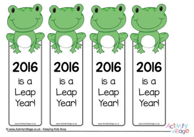 Hoppy Leap Year Bookmarks