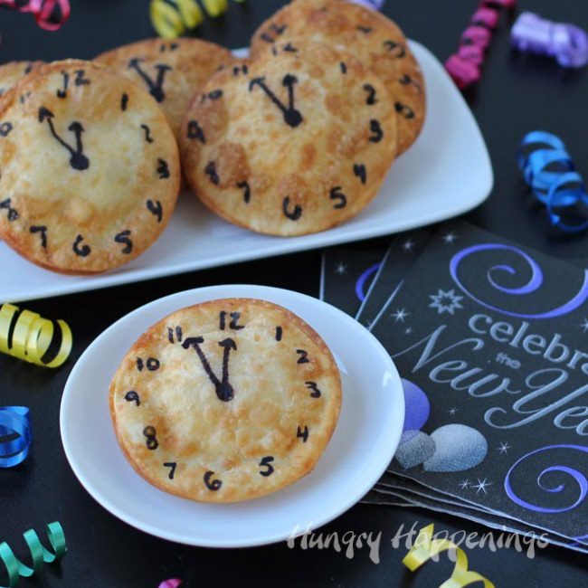 Cheese Filled Fried Wonton Clocks