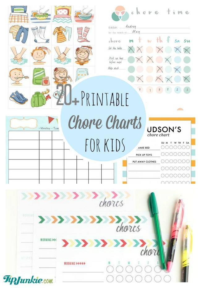 Printable Chore Charts for Kids-jpg