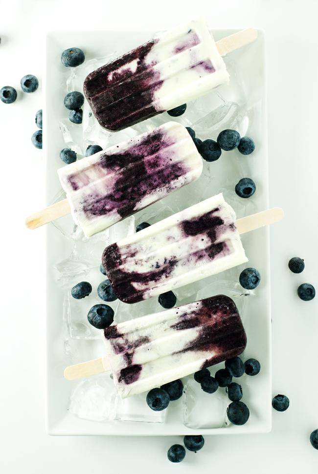 Blueberries and Cream Popsicles