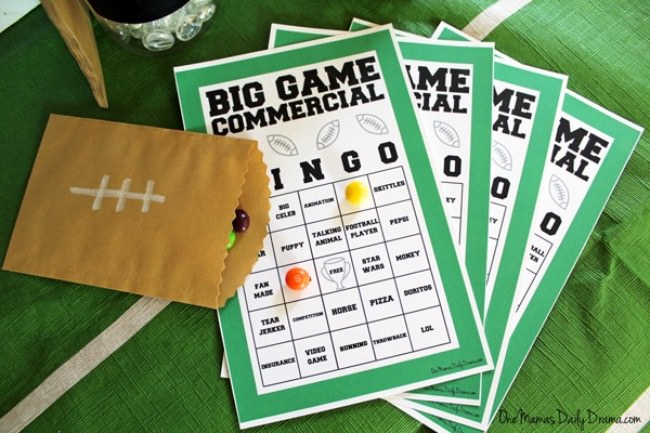 Big Game Commercial Bingo