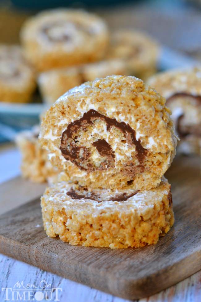  S'mores Rice Krispies Treat Pinwheels