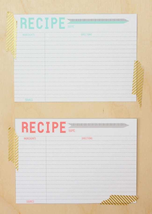 Printable Recipe Cards