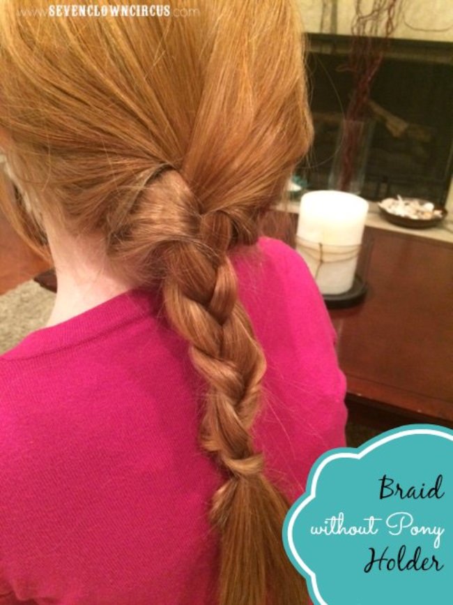 Braid Without a Pony Holder {hair tutorial} 