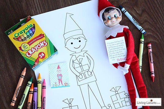  Elf on the Shelf Printable Coloring Page
