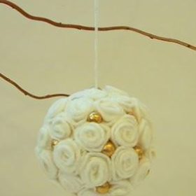 Fabric Flower Kissing Ball