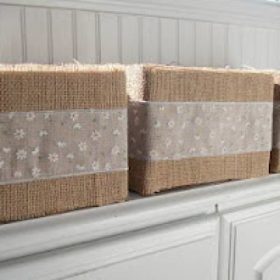 Burlap Boxes {trash to treasure}