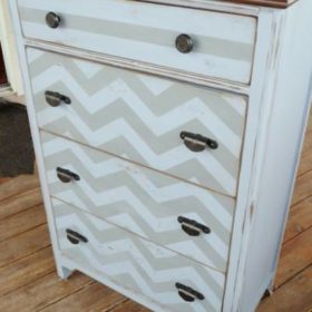 Chevron Dresser {how to paint}