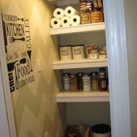 Chevron Painted Pantry {before and after}