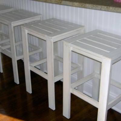 Cottage Chic Stools from Scratch! {Ottomans & Stools}