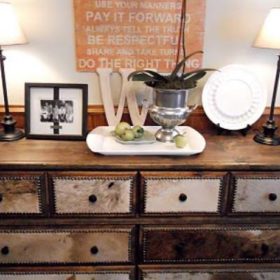 Cowhide Dresser {trash to treasure}