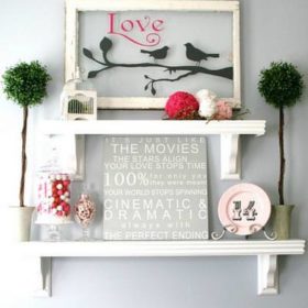 Decorated Shelves for Valentine's Day