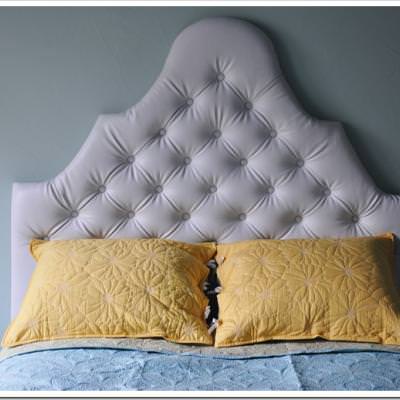Diamond Tufted Upholstered Headboard {diy}