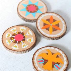 Folk Art Painted Coasters {tutorial}