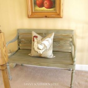 How to Create a Weathered Look {repainting furniture}