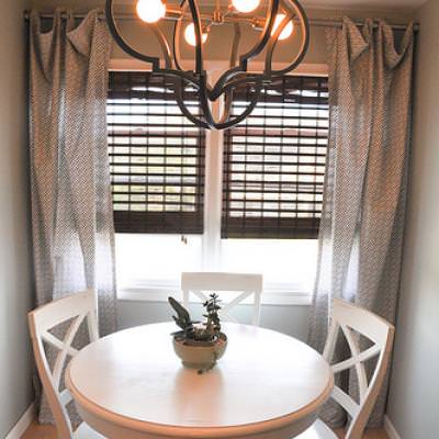 How to Make No Sew Grommet Drapes {no sew}