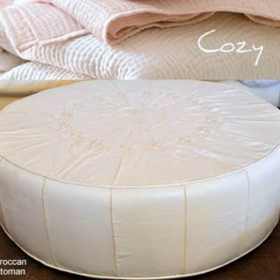 Leather Ottoman Makeover {step by step}