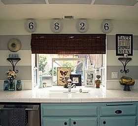 Painted Striped Kitchen {painting and decorating}