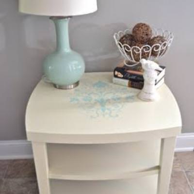 Stenciled Side Table {before and after}