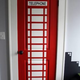 Superman's Telephone Booth {How to Paint a Door}