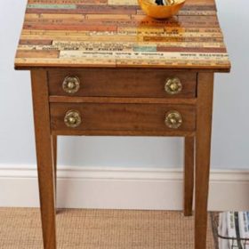 Vintage Yardstick Tabletop Tutorial {furniture refurbishing}