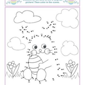 Easter Bunny Coloring Page and Connect the Dots